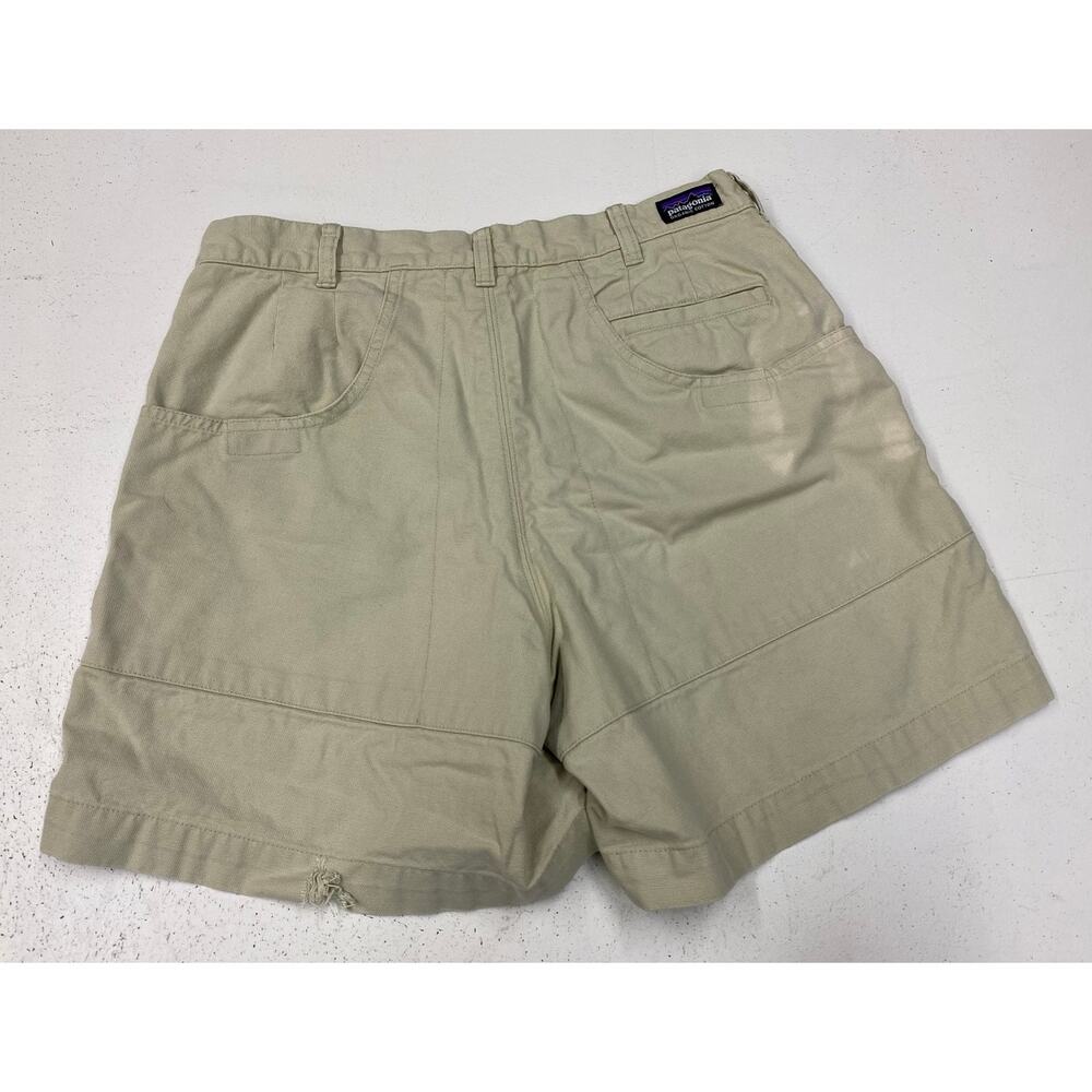 Men Patagonia Stand Up 7" khaki canvas cotton outdoor chino hiking shorts, 33 - Picture 2 of 6